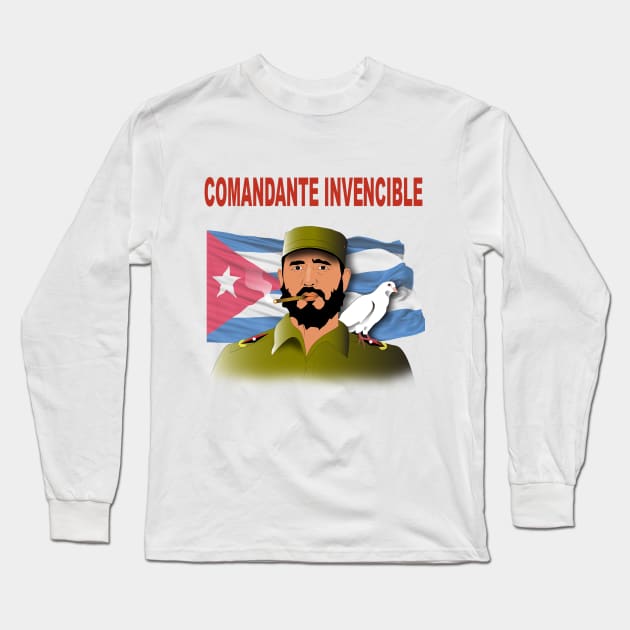 Fidel Castro T shirt coffe mug sticker magnet hoodie tank top Long Sleeve T-Shirt by Elcaiman7